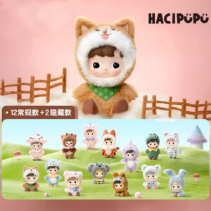 POP MART HACIPUPU Animal Stickers Series Plush Hand - painted Blind Box Toy Gift Decoration