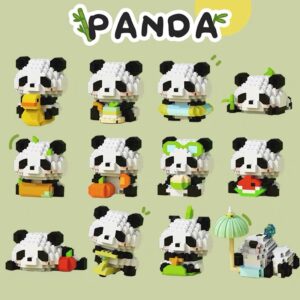National Treasure Little Panda Cartoon Doll Blind Box Microparticle Assembly Building Blocks Children's Toy