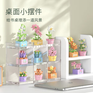 Succulent building blocks, flowers, potted plants, flower bouquets, ornaments, small particles, puzzle assembly toys, birthday gifts