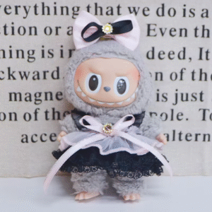 The First and Second Generation of Labubu Clothes Pendants, Labubu, Sitting Party, Baby Clothes, Gauze Skirt, Cool Black Set