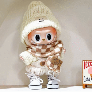 First and Second Generation Sitting Party Labubu Blind Box Macaron Enamel Doll Hanging Clothes Labubu Baby Clothes