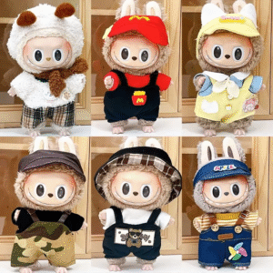 First and Second Generation Enamelled Doll Blind Box Hanging Clothes Sitting Party Set 17cm Labubu Baby Clothes