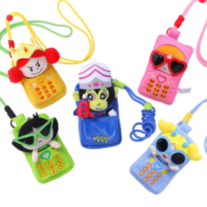 HUGKIS Powerpuff Girls CALL ME series plush blind box Cute cartoon cross-body decoration collaboration