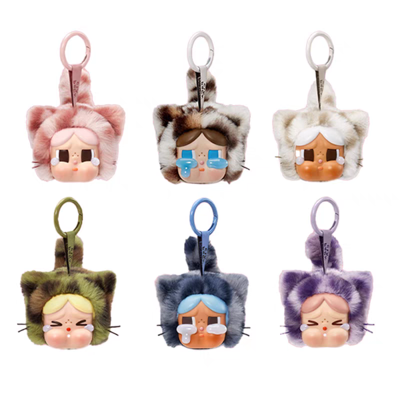 POP MART CRYBABY Leopard and Cat Series Plush Blind Box Vinyl Doll Bag Hanging Ornament