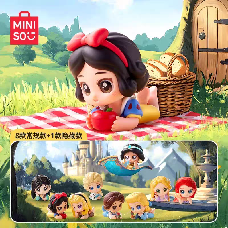 MINISO Disney Princess Afternoon Nap Series Blind Box Trendy Handmade Office Doll Toys Women's Gift Ornaments