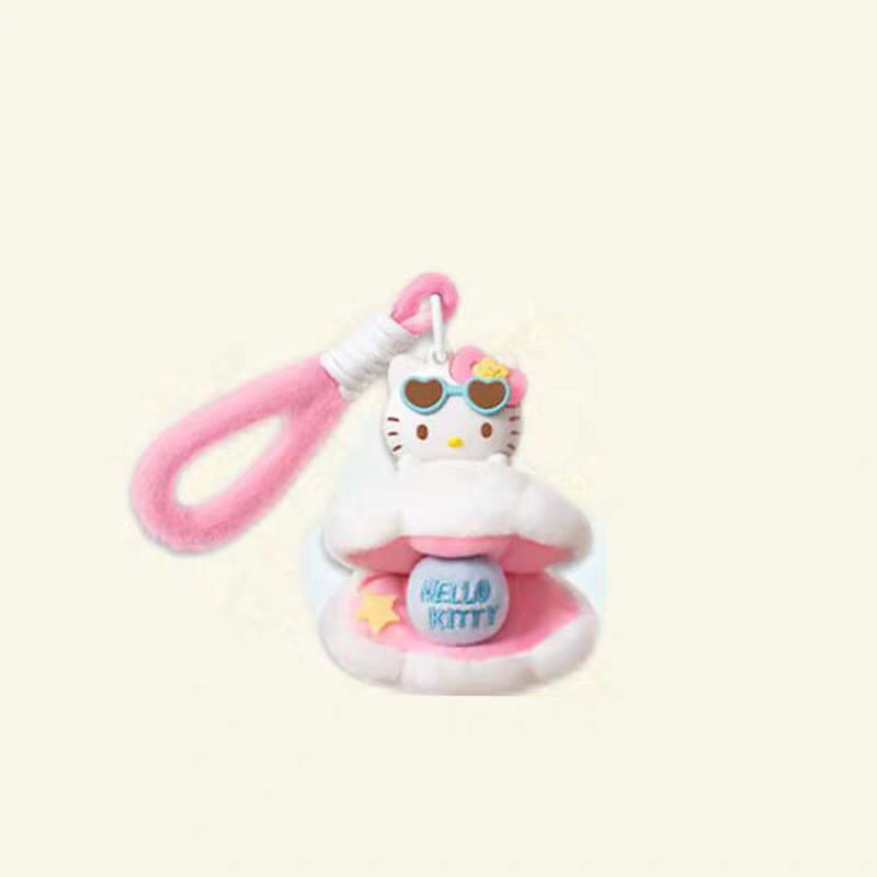 MINISO HELLO KITTY Summer Black Leather Series Plush Fragrance Blind Box Hanging Ornament Decoration - 图片 2