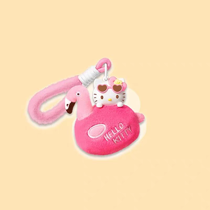 MINISO HELLO KITTY Summer Black Leather Series Plush Fragrance Blind Box Hanging Ornament Decoration - 图片 4
