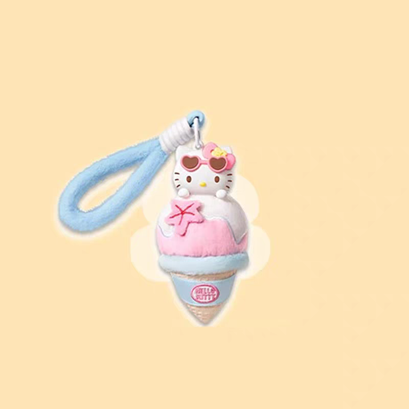 MINISO HELLO KITTY Summer Black Leather Series Plush Fragrance Blind Box Hanging Ornament Decoration - 图片 5