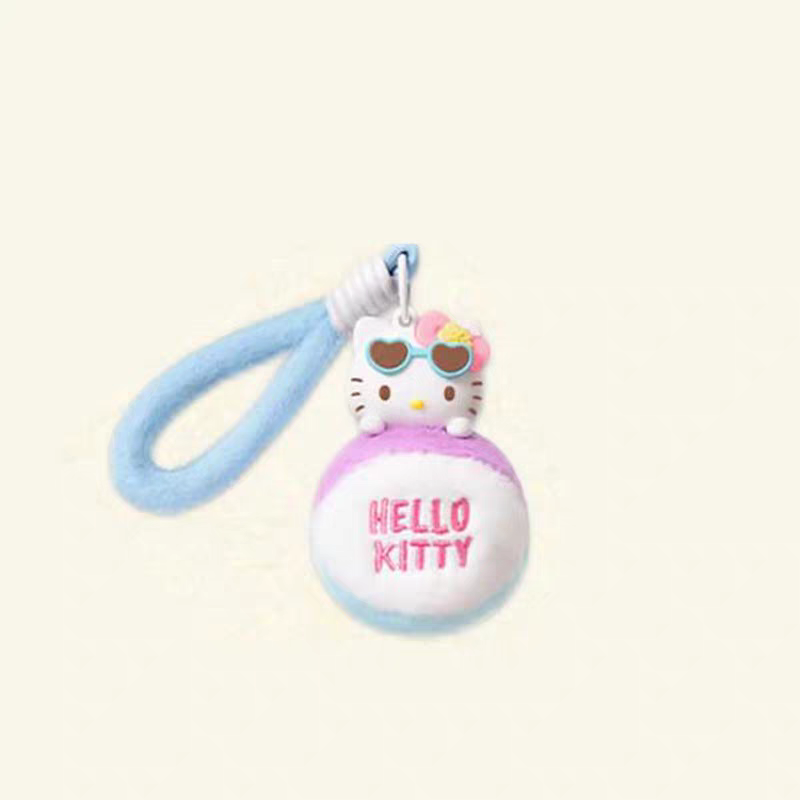 MINISO HELLO KITTY Summer Black Leather Series Plush Fragrance Blind Box Hanging Ornament Decoration - 图片 6