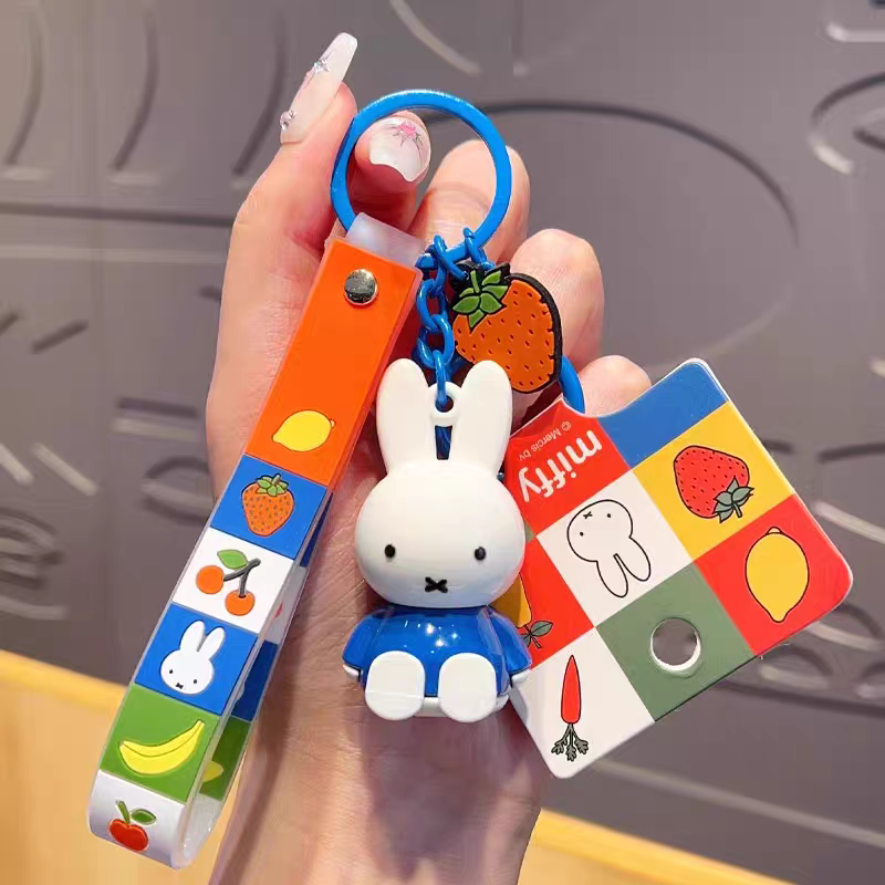 Miffy Rabbit Doll Fruit Series Keychain Exquisite Girl Cute Backpack Hanging Gift - 图片 2