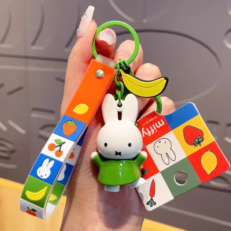 Miffy Rabbit Doll Fruit Series Keychain Exquisite Girl Cute Backpack Hanging Gift
