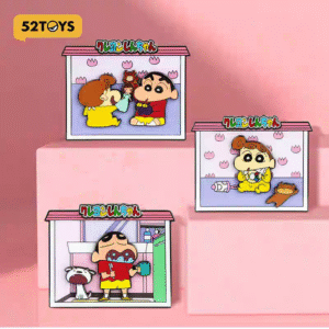 52TOYS Crayon Shin chan Haruhide Home Badge Series Blind Box Trendy Toy Toy Gift Ornament