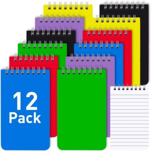 12 Pack Pocket Notebook,3x5 inch Mini Little Spiral Notebooks,60 Sheets Top B...