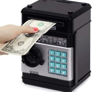 Refasy Piggy Bank Cash Coin Can ATM Bank Electronic Coin Money Bank for Kids Age