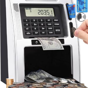 Fishboy Talking ATM Piggy Bank for Kids with Dual Debit Cards, Power-Off Memory,
