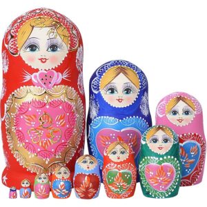 Russian Nesting Dolls for Kids Matryoshka Doll 10pcs Handmade1051