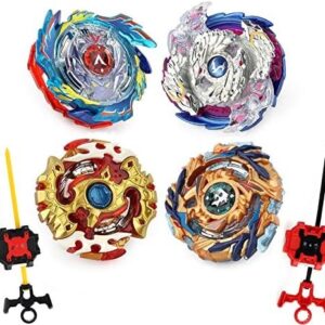 Elfnico Bey Battling Top Burst Gyro Toy Set 4 Spinning Tops 2 Launchers Combat B