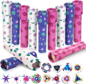 12 Pack Kaleidoscopes for Kids with Palm Leaf Pattern, Retro Educational Kaleido