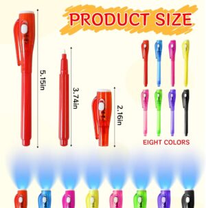 8/16/32 PACK Invisible Ink Spy Pen with UV Light for Kids, Fun Magic Pen for Sec