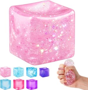 Ice Cube Squishy Fidget Toy, Slow Rise Squeeze Sensory Toy Stress Ball for Offic