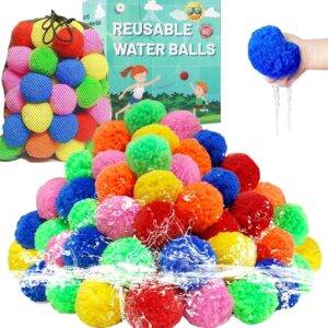 BEFANS 60 Pcs Reusable Water Balls, Reusable Water Balloons for Outdoor Toys and