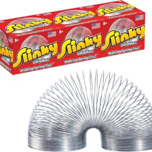 Slinky Original Walking Spring Toy, 3-Pack Metal Slinky, Fidget Toys, Party Favo