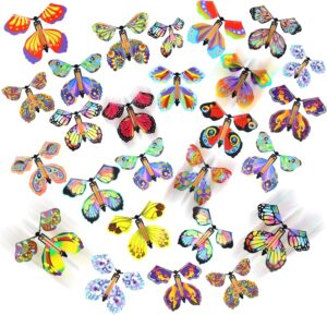 LOMIMOS 20PCS Flying Butterfly, Magic Wind Up Butterfly Toy Gift for Kids Surpri