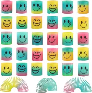 48 Pack Spring Rainbow Magic Fidget Stress Coil Mini Springs Bulk Toys for Party