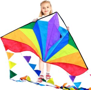 HONBO Large Delta Kite for Kids & Adults,Extremely Easy to Fly Kite for Beach Tr
