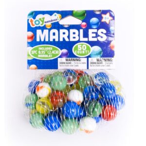 Sunny Days Entertainment TOYMENDOUS 50 Piece Marbles - Colorful Glass Marble for
