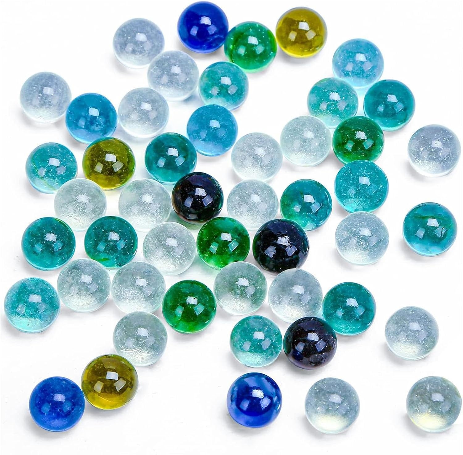POPLAY 50 PCS Beautiful Player Marbles Bulk for Marble Games,Multiple Colors(1 W