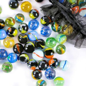 POPLAY Colorful Glass Marbles, 0.6 inch Marbles Bulk for Kids Marble Games,DIY a
