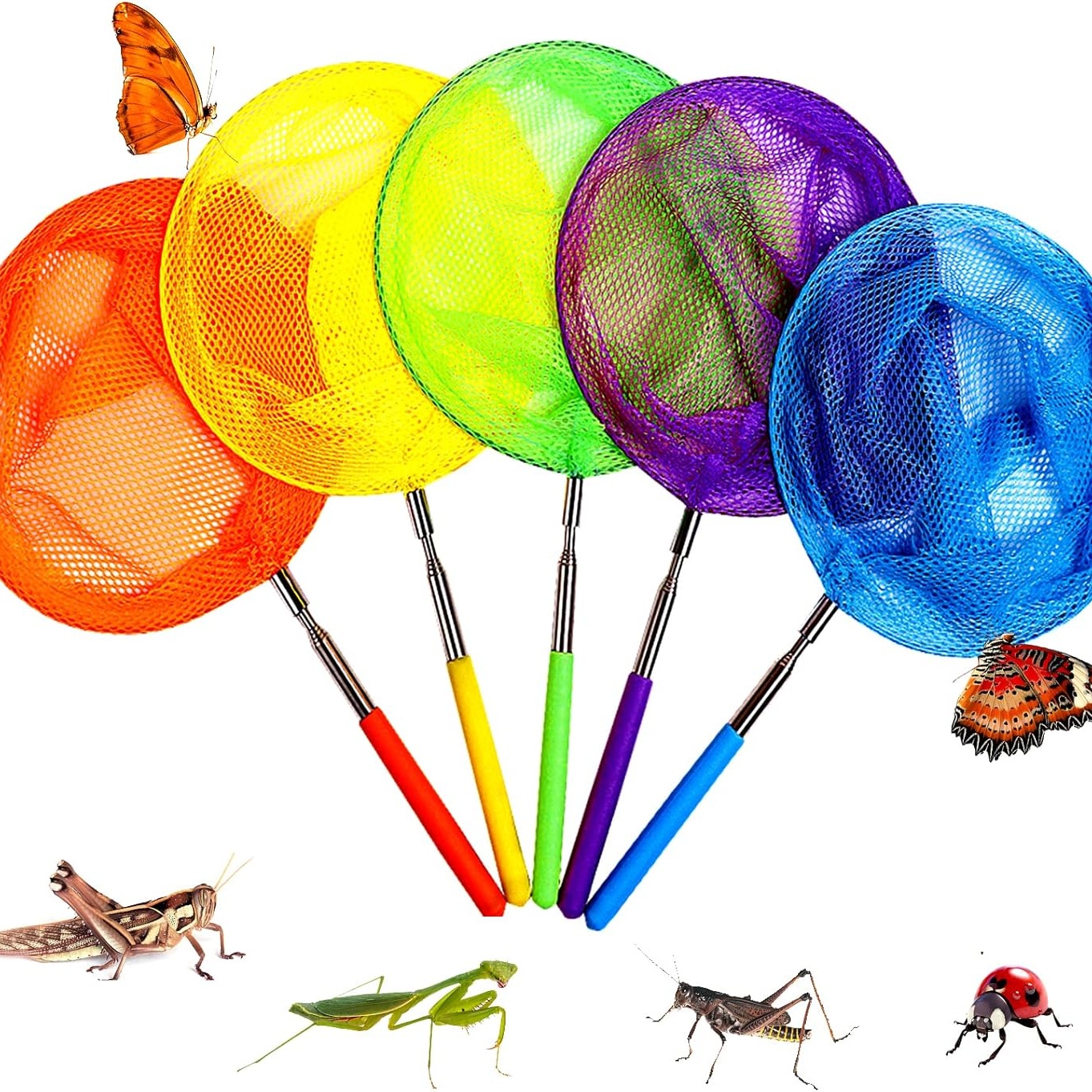 Kids Telescopic Butterfly Fishing Nets for Kids Catching Insect Net Outdoor Tool