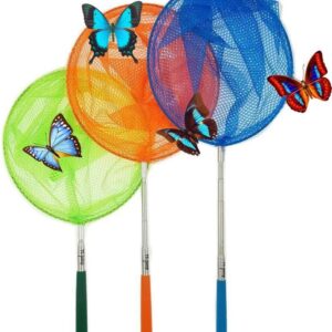 #1 M-jump 3 Pack Colored Telescopic Butterfly Nets - Great for Catching Insects