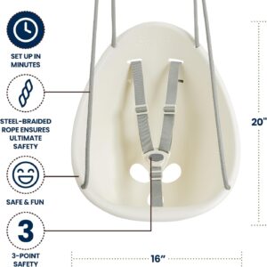 Swurfer Coconut Toddler Swing – Comfy Baby Swing Outdoor, 3- Point Adjustable Sa