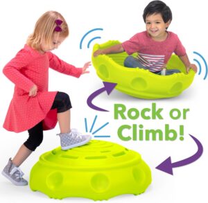 Simplay3 Two Sided Rock Around Wobble Disk and Climbing Dome for Toddlers and Ki