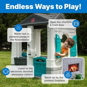 Step2 Neat & Tidy Cottage Kids Playhouse, Indoor and Outdoor Playset, Interactiv