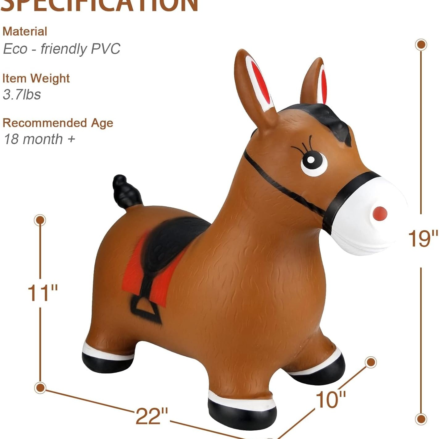 INPANY Bouncy Horse Hopper Toys, 2-4 Kids Riding Horse, Gifts Toy for Kids | Eco