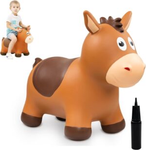 ZOOJOY Inflatable Horse Hopping Toys, Bouncy Animal Hopper Toys for Toddlers, Ou