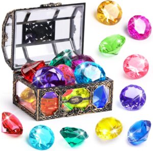 Diving Gem Pool Toy 10PCS DISHIO Big Colorful Diamond Diving Toy with Treasure B