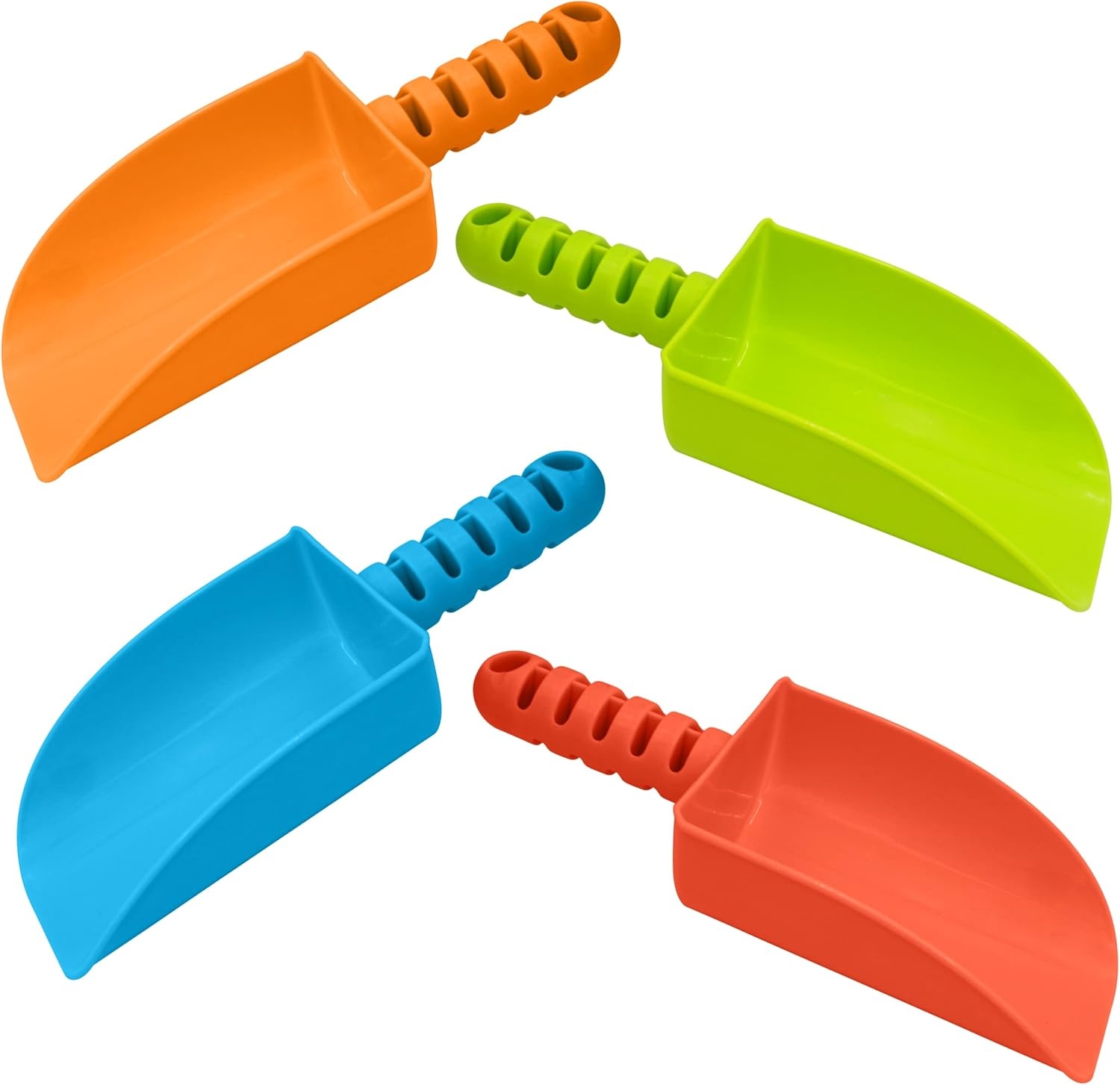 4E's Novelty 4 Pack Beach Shovels 8 Inch, Heavy Duty Plastic Sand Shovel for Kid