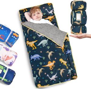 Primlect Thickened Toddler Nap Mat with Removable Pillow and Minky Blanket, Extr