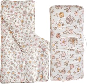 Toddler Nap Mat with Removable Pillow,Ultra Soft Slumber Bags for Girls,Kids Sle