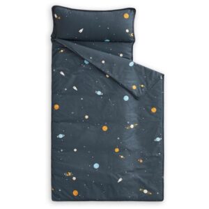 Wake In Cloud - Toddler Nap Mat with Pillow and Blanket, 100% Cotton Fabric, for