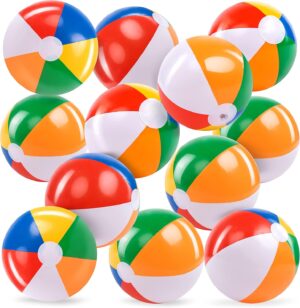 JOYIN 12-Pack 12“ Beach Balls - Bulk Classic Beachball Inflatable Swimming Pool