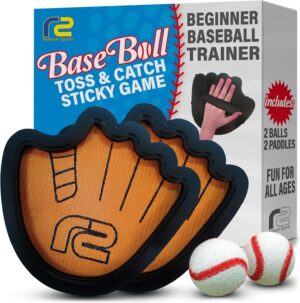 Toss and Catch Ball Game Set - Easy to Use Sticky Balls & Beginner Baseball Trai