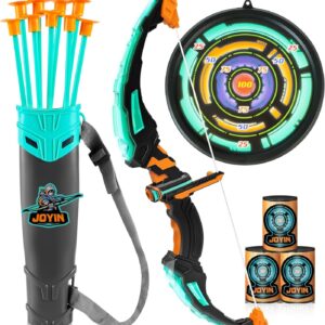 JOYIN Kids Bow and Arrow Set, LED Light Up Archery Toy Set with 9 Suction Cup Ar