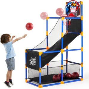 JOYIN Arcade Basketball Game Set with 4 Balls and Hoop for Kids 3+ Years Old Ind