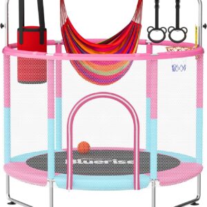 BLUERISE 55IN 6FT Toddler Trampoline for Kids Indoor Outdoor Play for Kids Tramp