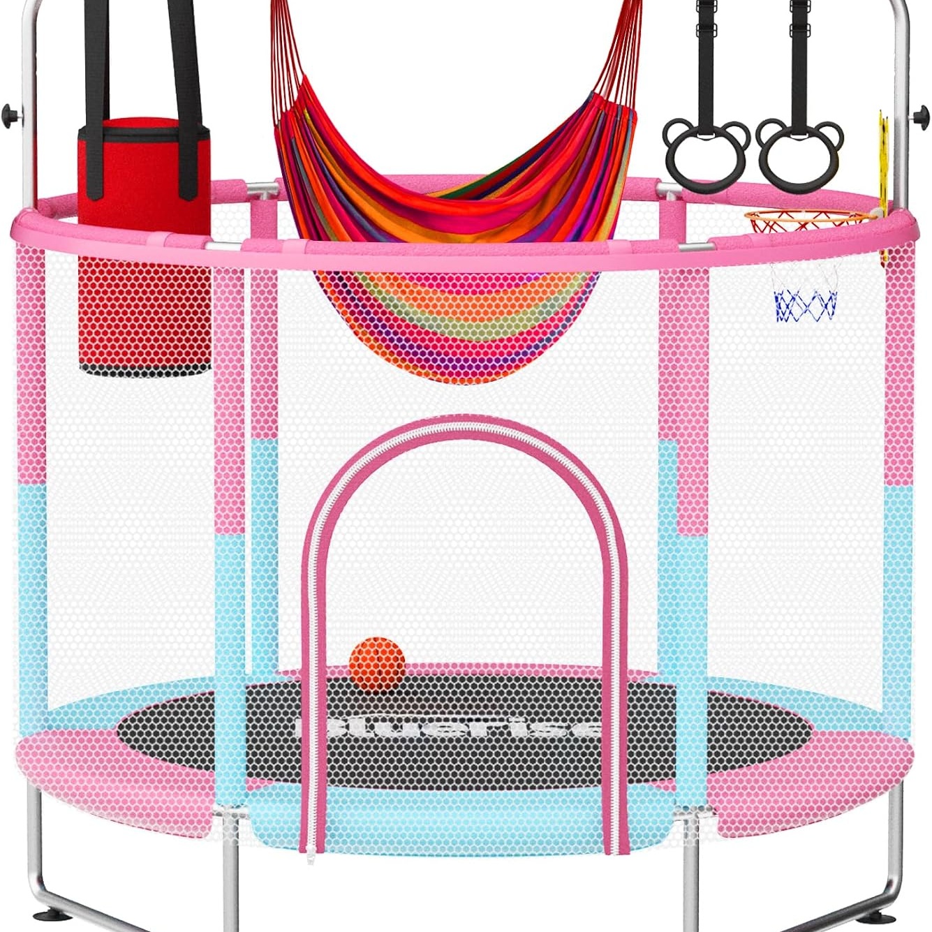 BLUERISE 55IN 6FT Toddler Trampoline for Kids Indoor Outdoor Play for Kids Tramp